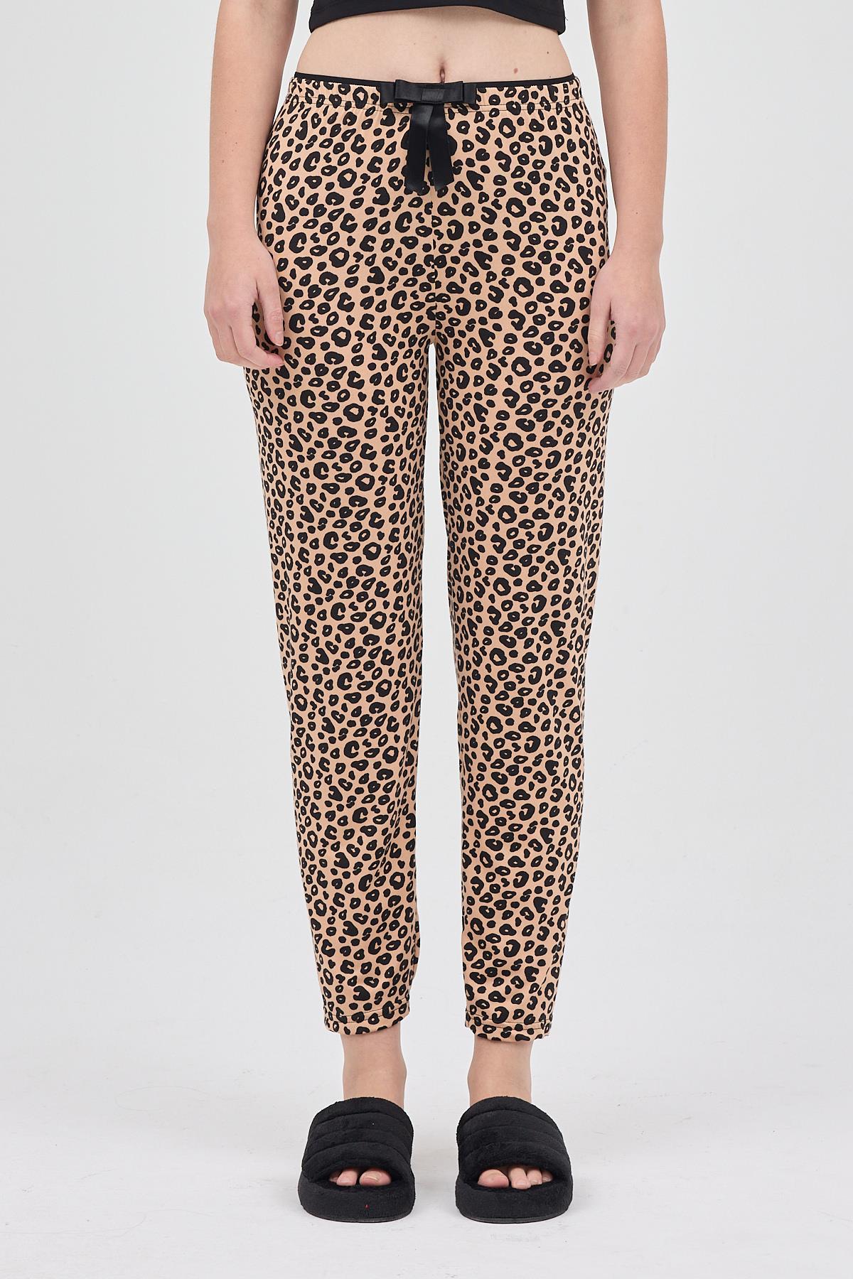 Leopar Desen Milan Pijama Altı