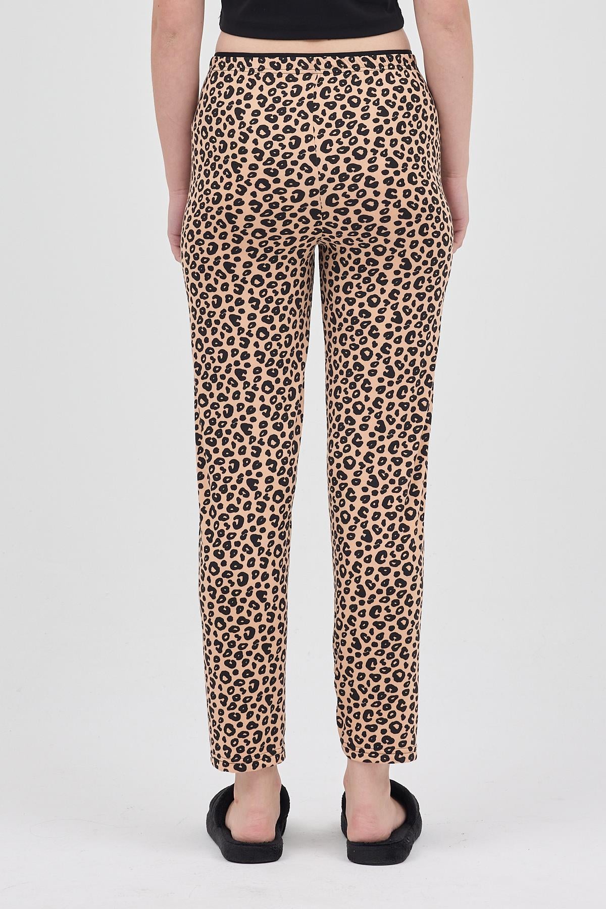 Leopar Desen Milan Pijama Altı