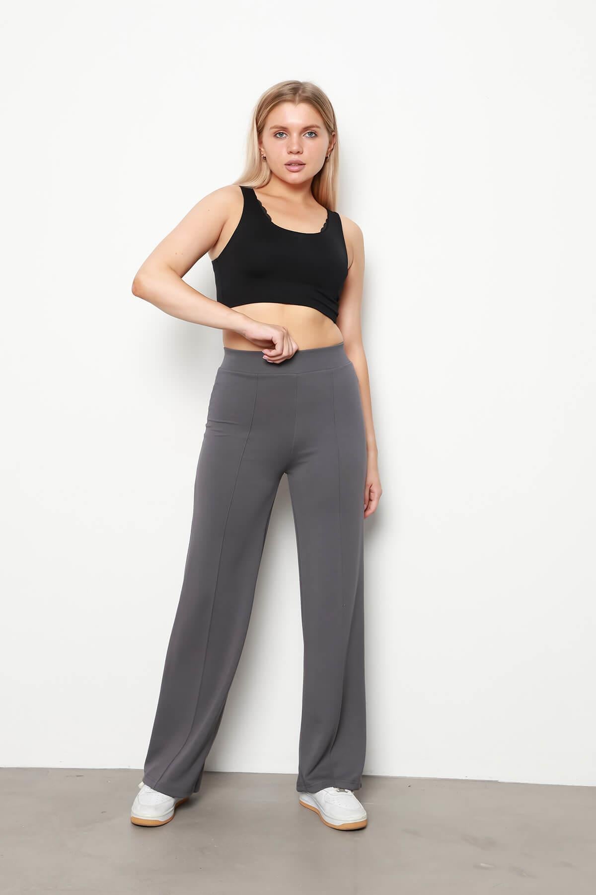 Modal Çimalı Bol Paça Pantolon