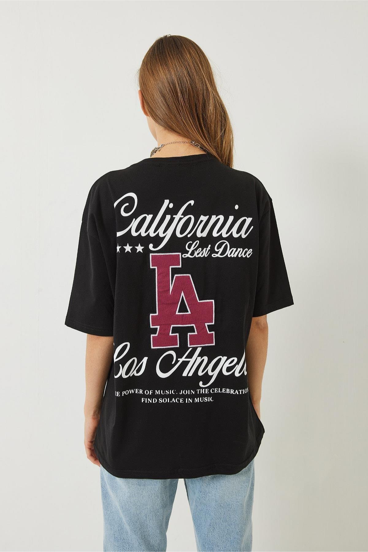 Ön Arka California Baskılı Tshirt