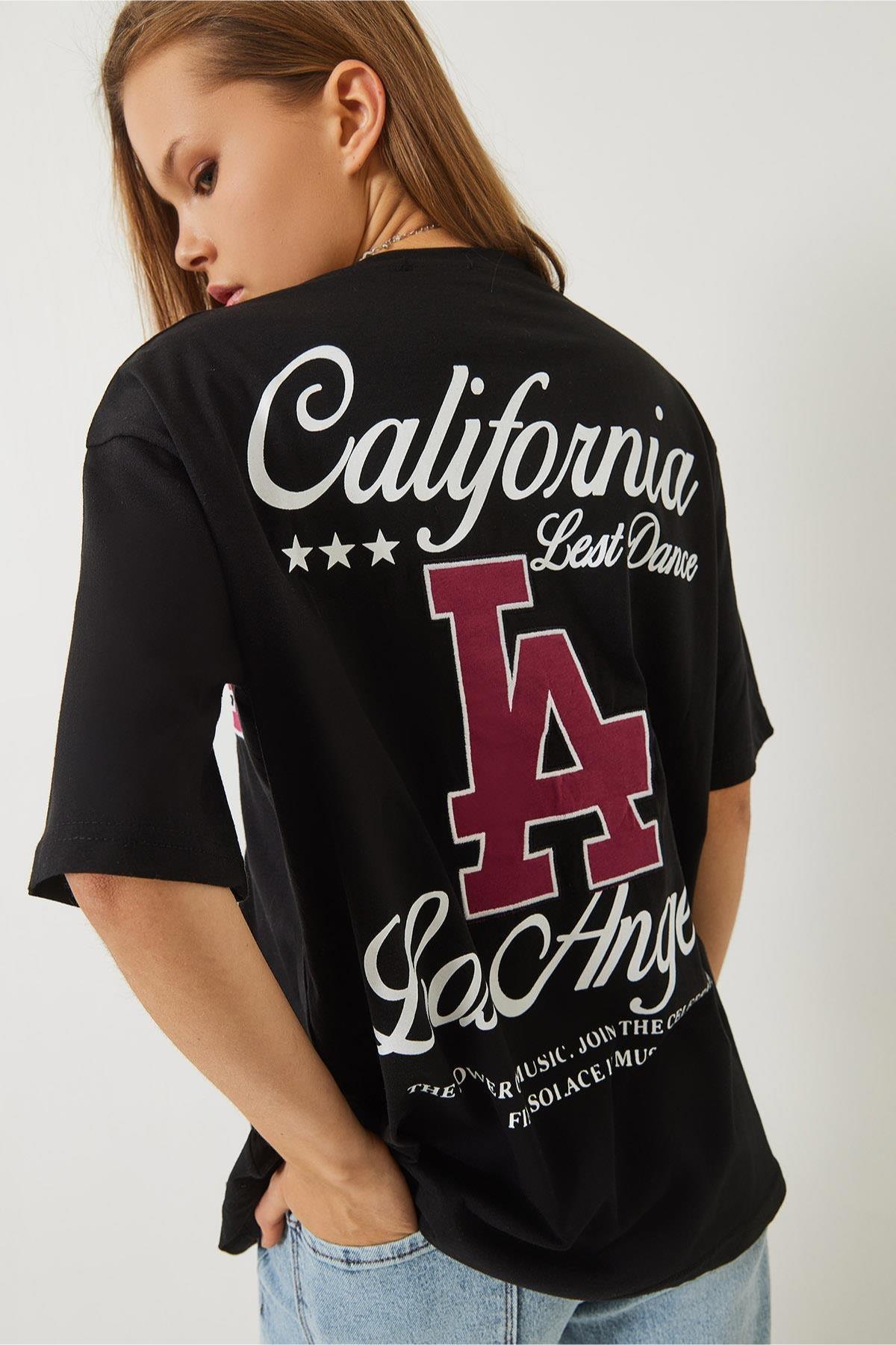 Ön Arka California Baskılı Tshirt