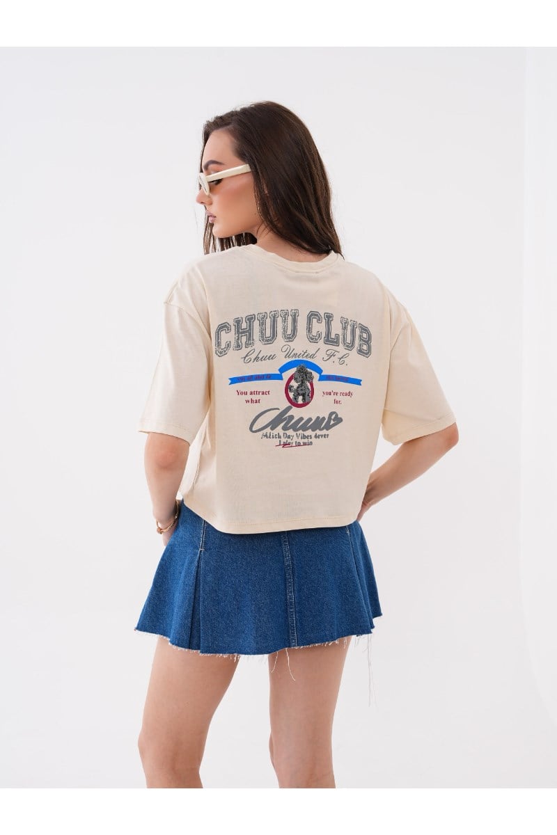 Önü ve Arkası Baskılı Crop Tshirt