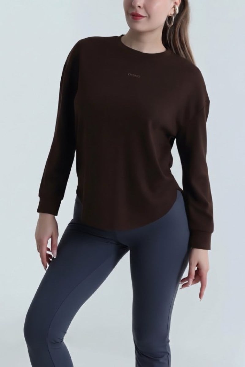 Oysho Bisiklet Yaka Eteği Asimetrik Kesim Sweat