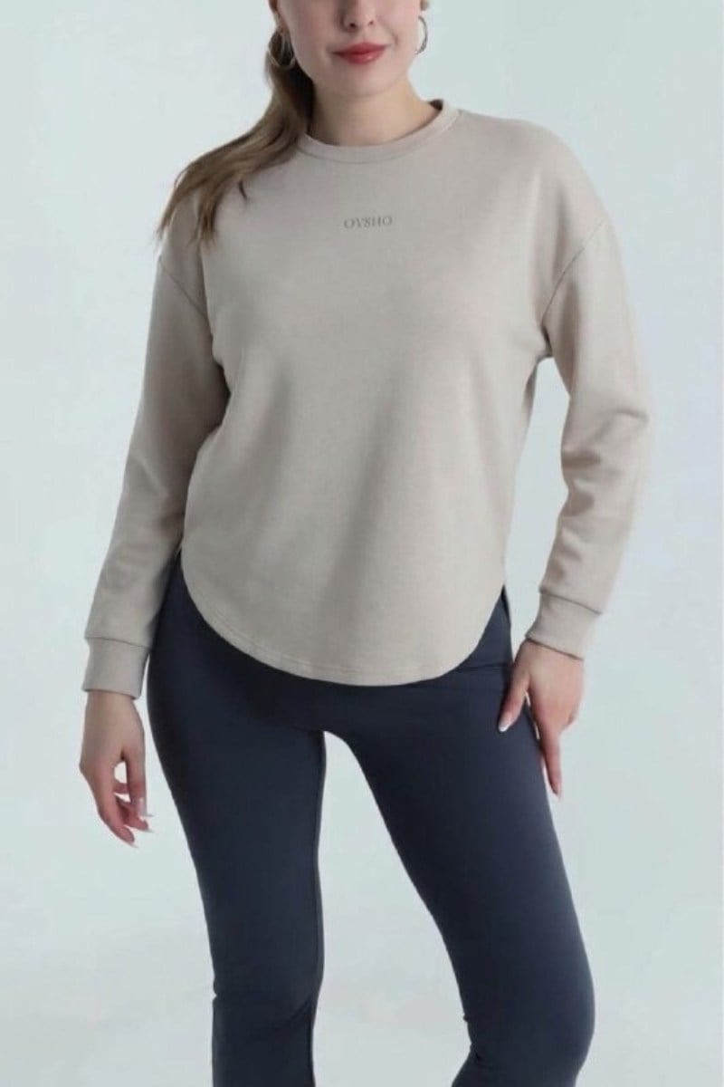 Oysho Bisiklet Yaka Eteği Asimetrik Kesim Sweat