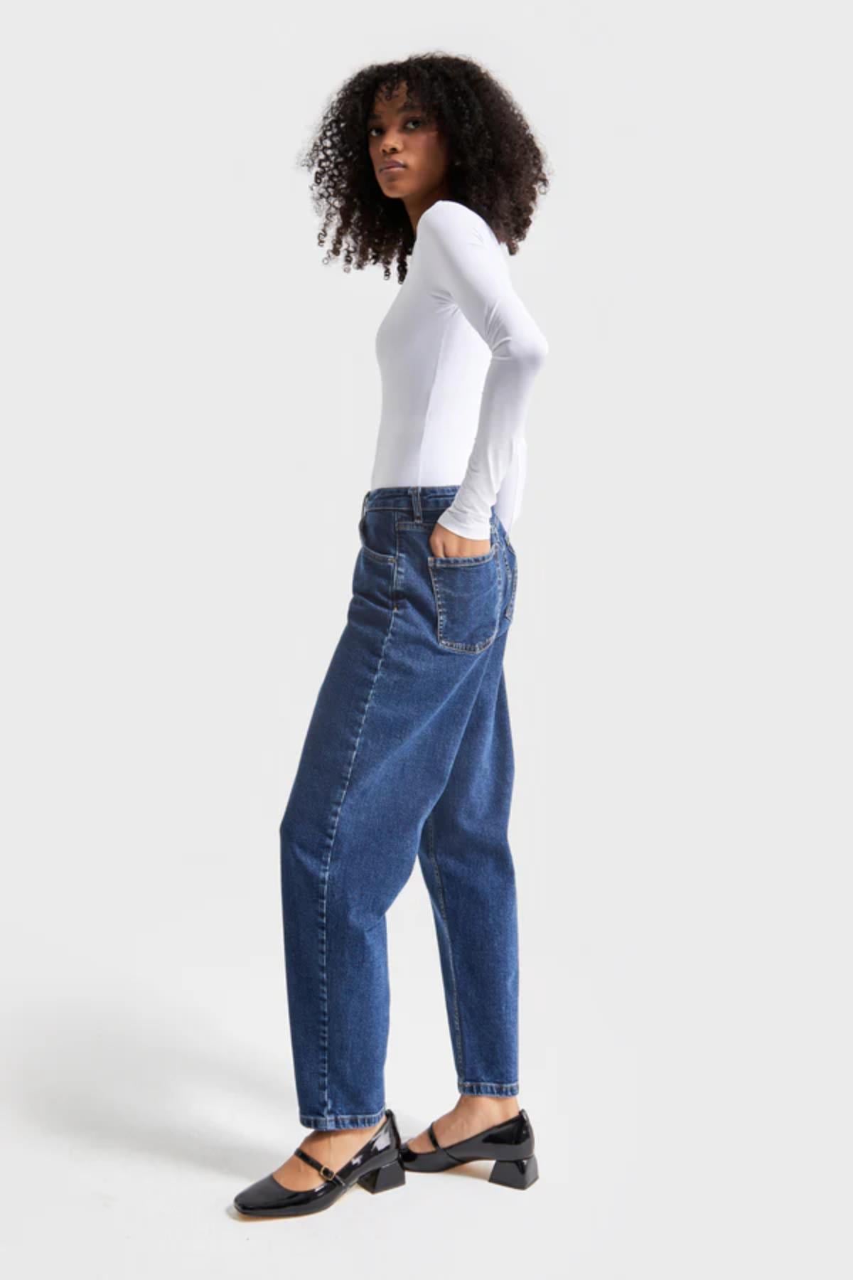 Paça Katlamalı Boyfriend Fit Kot Pantolon