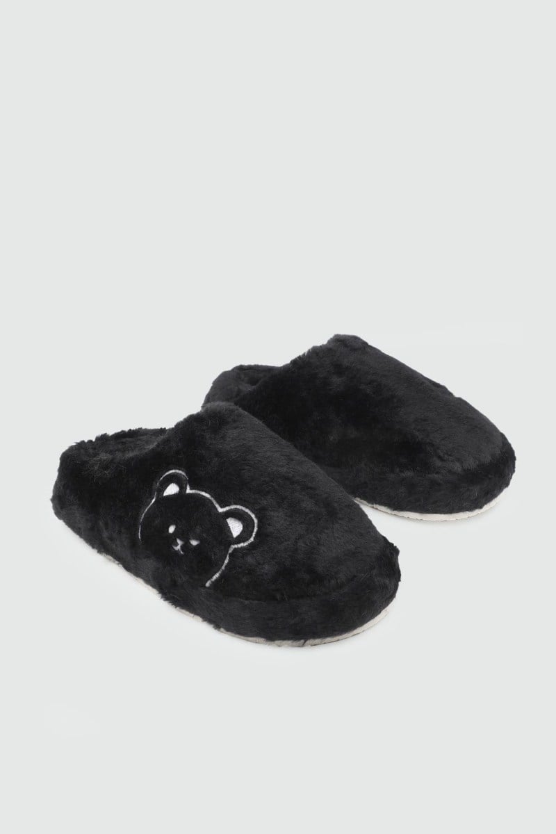 Peluş Ayıcık Figürlü Kadın Ev Terliği