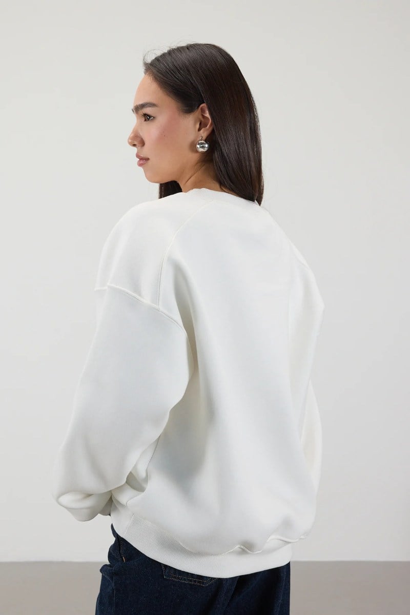 Şardonlu Bisiklet Yaka 3 İp Sweat