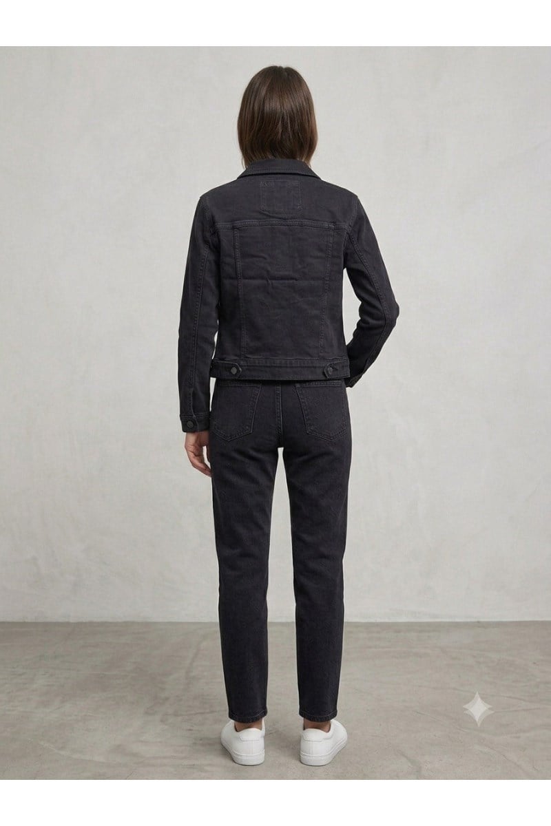 Slim Fit Cep Kapaklı Düğmeli Jean Ceket
