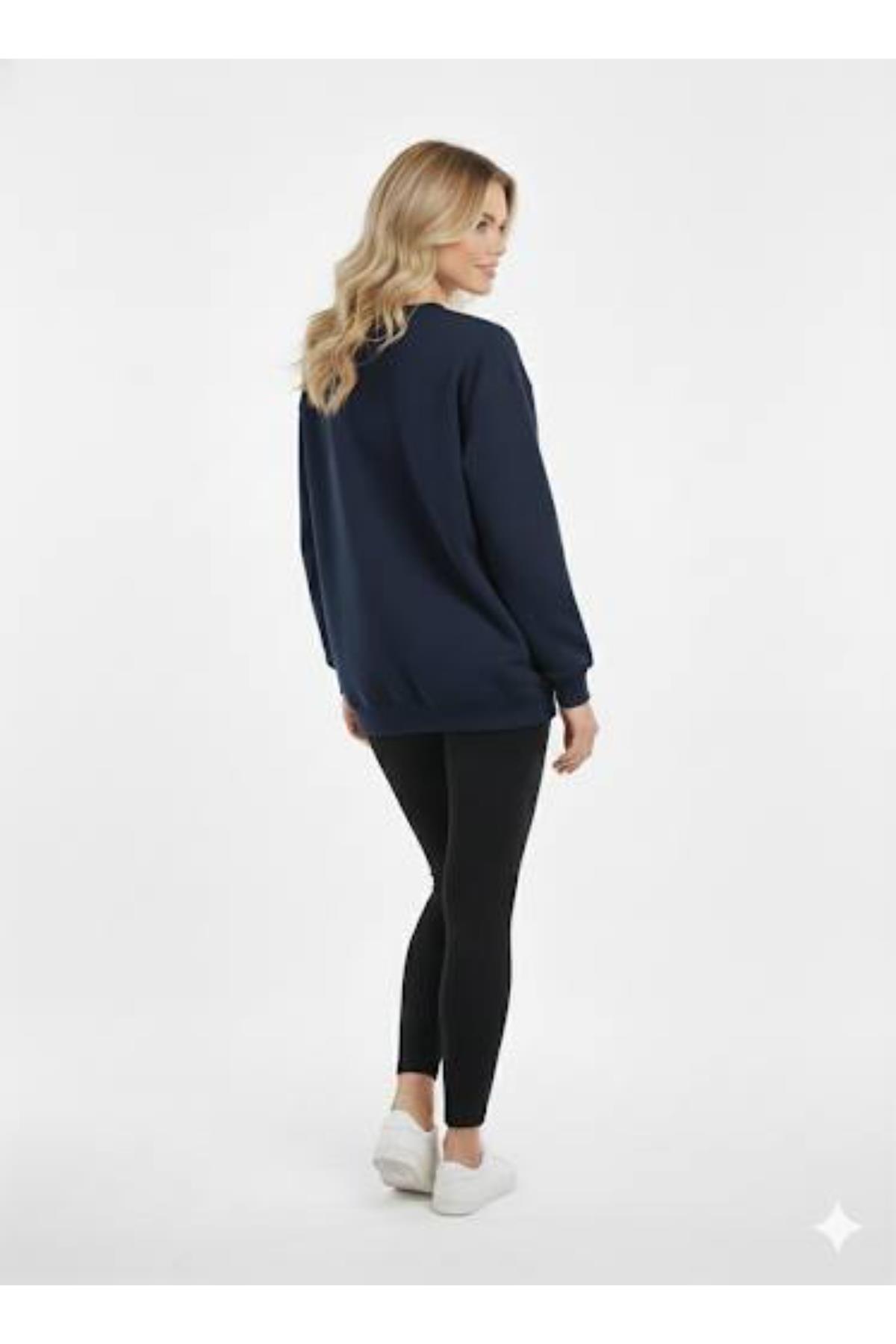 Süzüne Nakışlı Üç İp Sweat