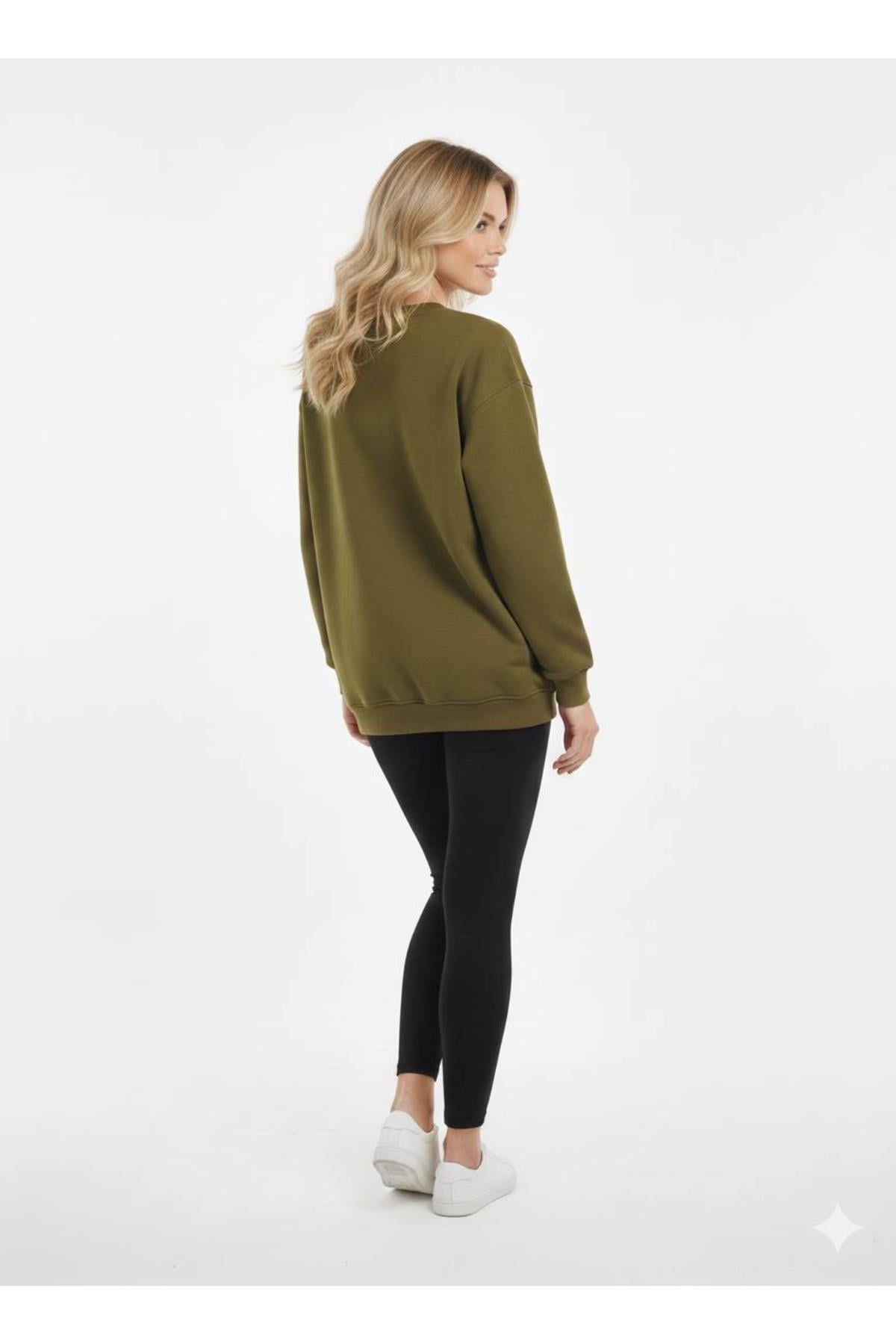 Süzüne Nakışlı Üç İp Sweat