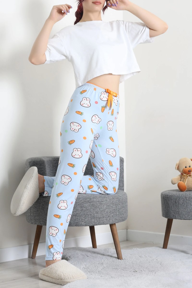 Tavşan ve Havuç Desen Pijama Altı
