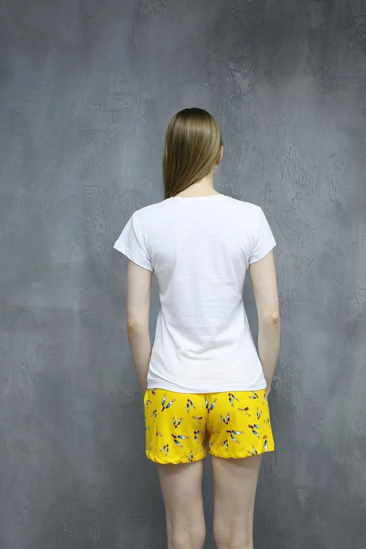 Tweety Baskılı Tshirt Şort Pijama Takımı