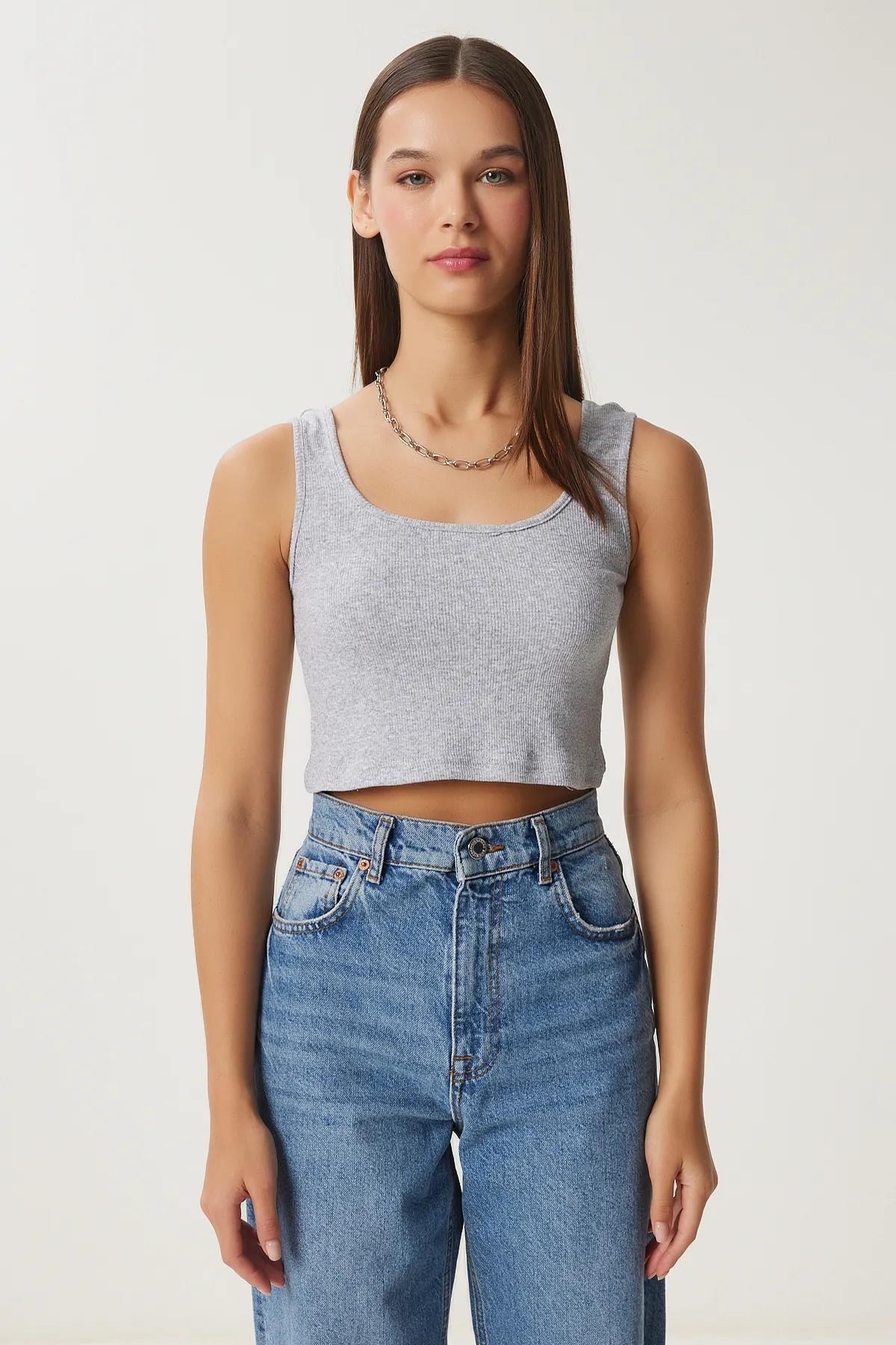U Yaka Kaşkorse Crop Atlet