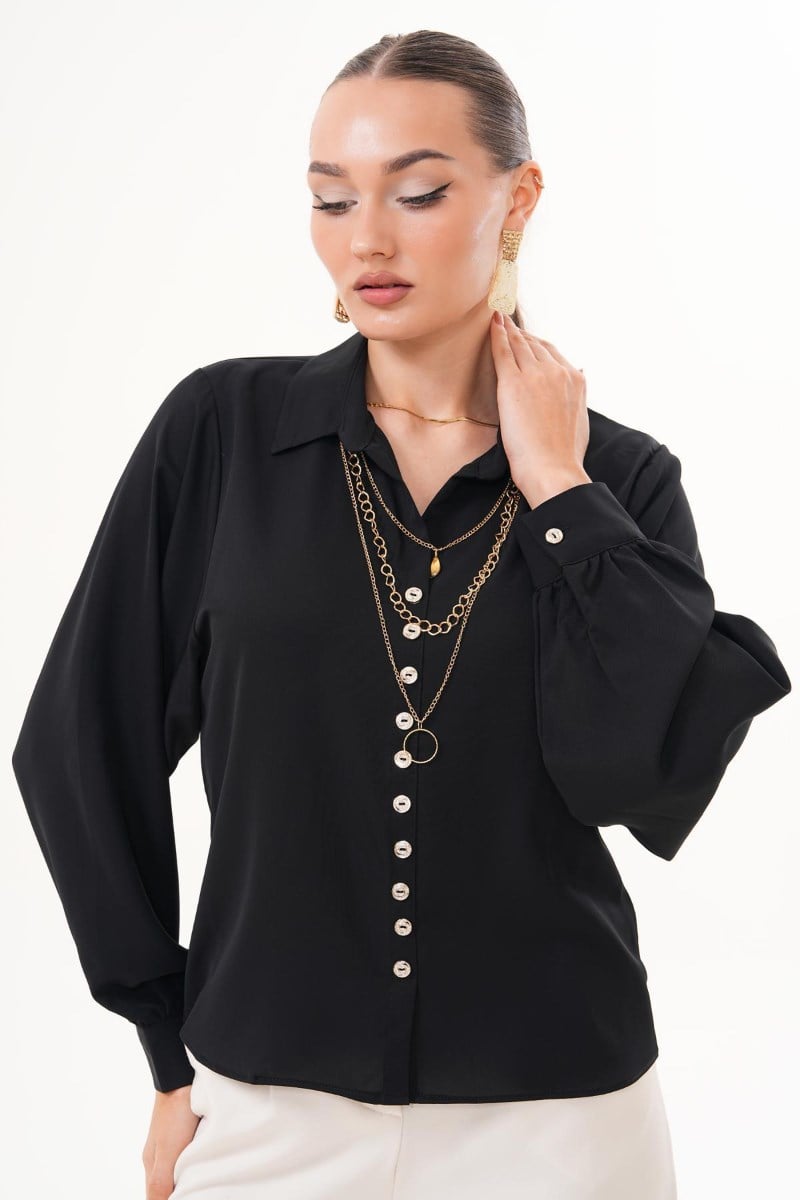 Zincir Kolye Detaylı Gömlek