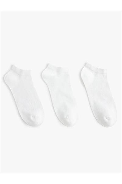3 Çift Düz Renk Patik Çorap