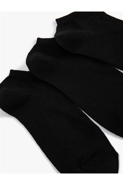 3 Çift Düz Renk Patik Çorap