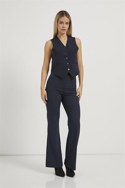 Arkadan Bağlamalı Düğmeli Yelek