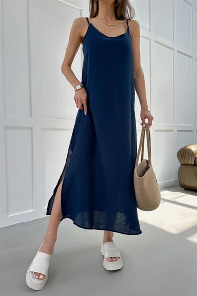 Askı Ayarlı Oversize Müslin Elbise