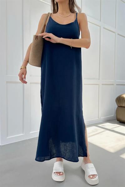 Askı Ayarlı Oversize Müslin Elbise