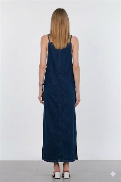 Askılı Kot Jile Elbise