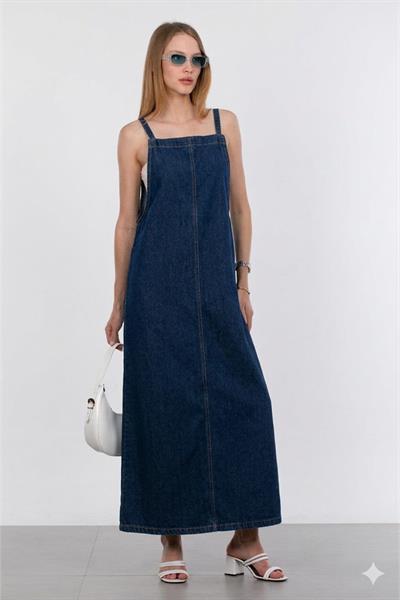 Askılı Kot Jile Elbise