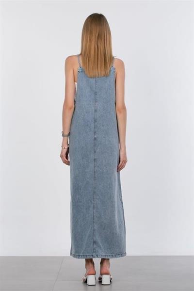 Askılı Kot Jile Elbise