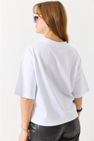 Ataş Baskılı Kısa Kollu Tshirt