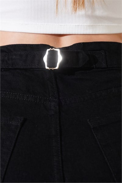 Ayarlanabilir Bel Tokalı Baggy Kot Pantolon