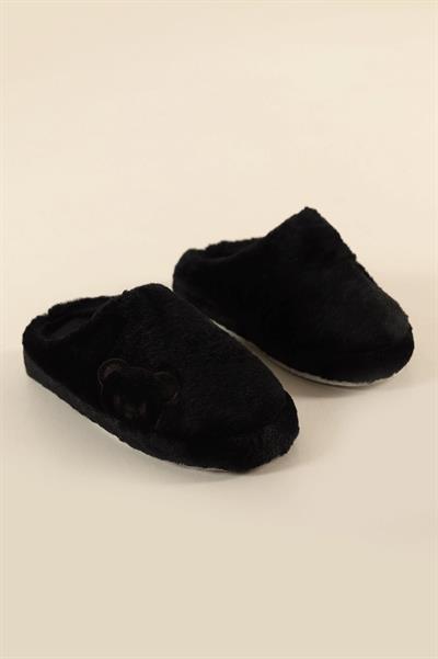 Ayıcık Baskılı Peluş Kadın Ev Terliği