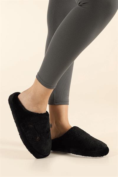 Ayıcık Baskılı Peluş Kadın Ev Terliği