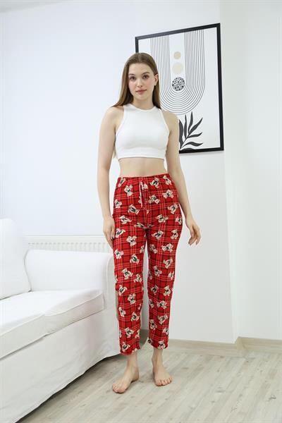 Ayıcık Desen Süet Pijama Altı