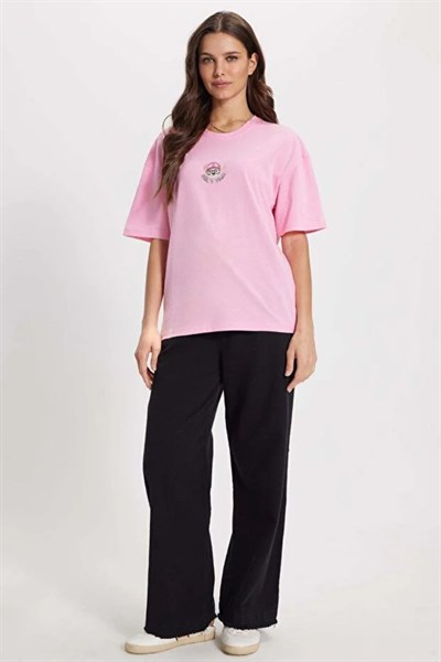 Ayıcık İşlemeli Oversize Tshirt