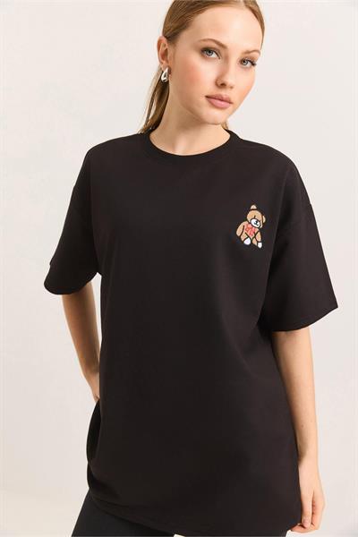 Ayıcık Nakışlı İki İp Tshirt