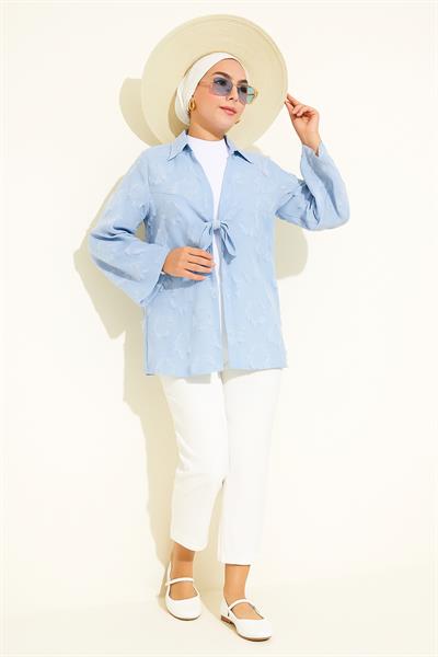 Bağlamalı Nakış İşlemeli Kimono