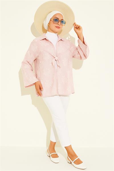 Bağlamalı Nakış İşlemeli Kimono