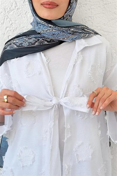 Bağlamalı Nakış İşlemeli Kimono