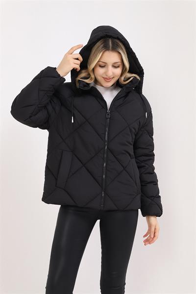 Baklava Desen Kısa Mont