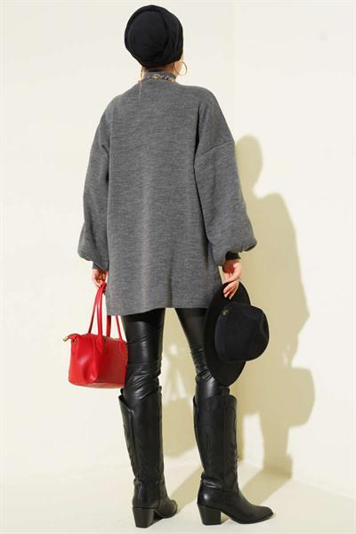 Balıkçı Yaka Balon Kol Triko Tunik