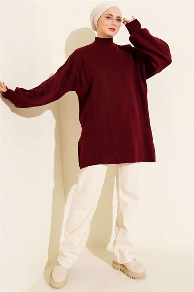 Balıkçı Yaka Balon Kol Triko Tunik
