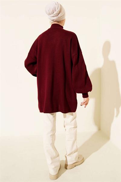 Balıkçı Yaka Balon Kol Triko Tunik