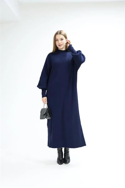 Balon Kol Triko Elbise