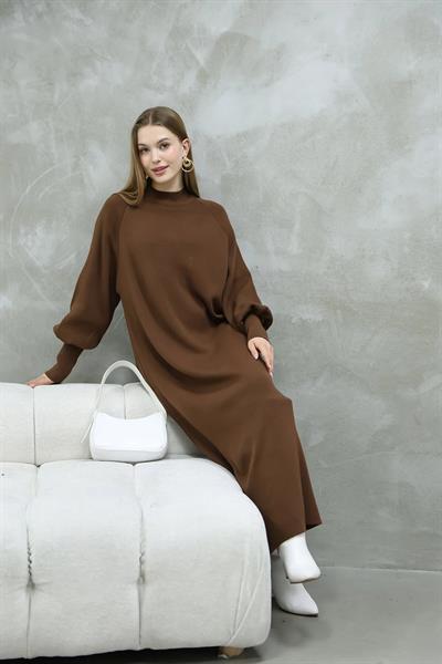 Balon Kol Triko Elbise