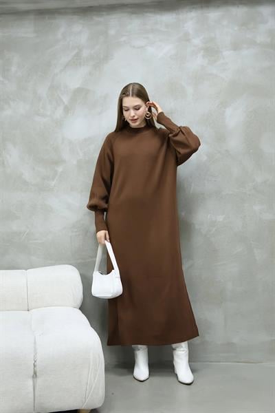 Balon Kol Triko Elbise