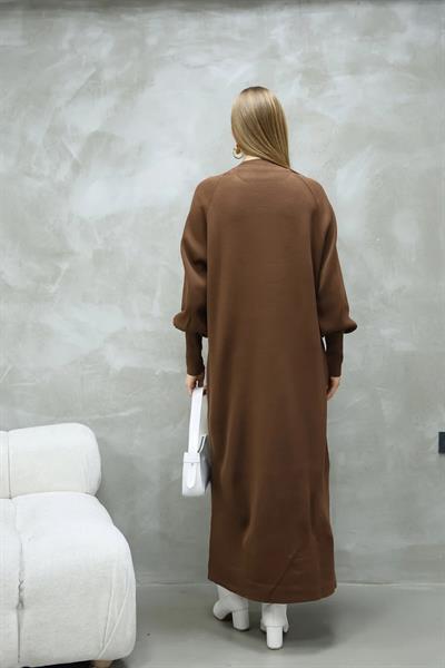 Balon Kol Triko Elbise