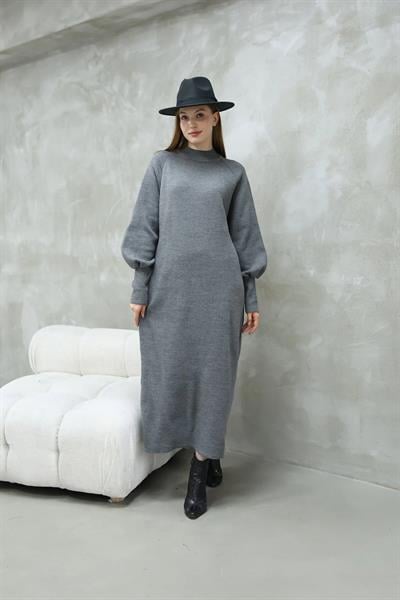 Balon Kol Triko Elbise