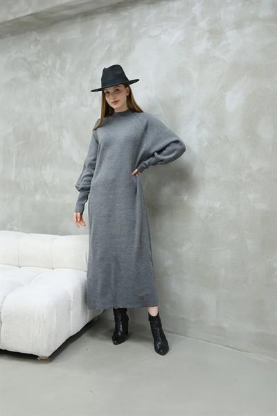 Balon Kol Triko Elbise