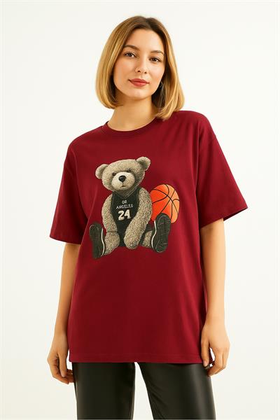 Basketbolcu Ayı Baskılı Tshirt