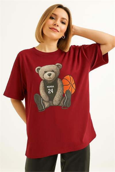 Basketbolcu Ayı Baskılı Tshirt