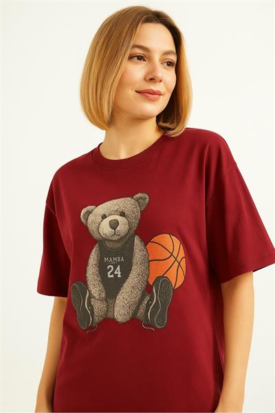 Basketbolcu Ayı Baskılı Tshirt