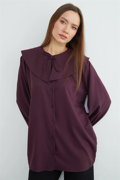 Bebe Yaka Bağlamalı Balon Kol Tunik